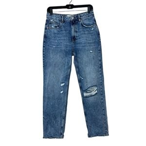 We the Free People Dakota Straight Leg Jeans 27 Women Denim Distressed High Rise